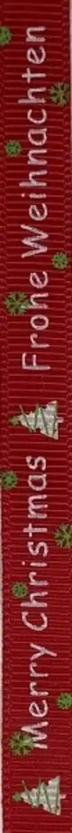 Bild 1 von DEKOWELT Geschenkband Frohe Weihnachten rot/grün, 4 m