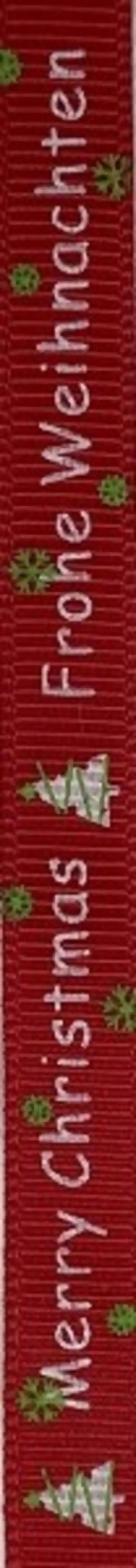 Bild 1 von DEKOWELT Geschenkband Frohe Weihnachten rot/grün, 4 m