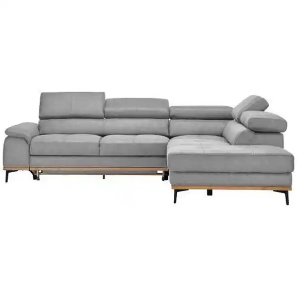 Bild 1 von Novel Ecksofa, Hellgrau, Holz, Textil, Eiche, 5-Sitzer, Ottomane rechts, L-Form, 282x226 cm, Stoffauswahl, seitenverkehrt erhältlich, Wohnzimmer, Sofas & Couches, Wohnlandschaften, Ecksofas