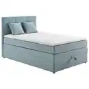 Bild 1 von Welnova Boxspringbett, Hellblau, Textil, H5, Höhe ca. 17 cm, 120x200 cm, gepolstertes Kopfteil, Kinder- & Jugendzimmer, Jugendmöbel, Jugendbetten, Jugend-Boxspringbetten