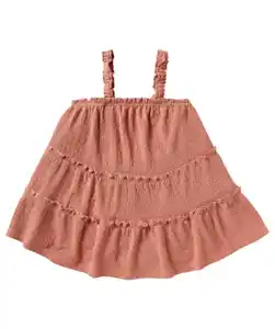 Kleid aus Crêpestoff, apricot