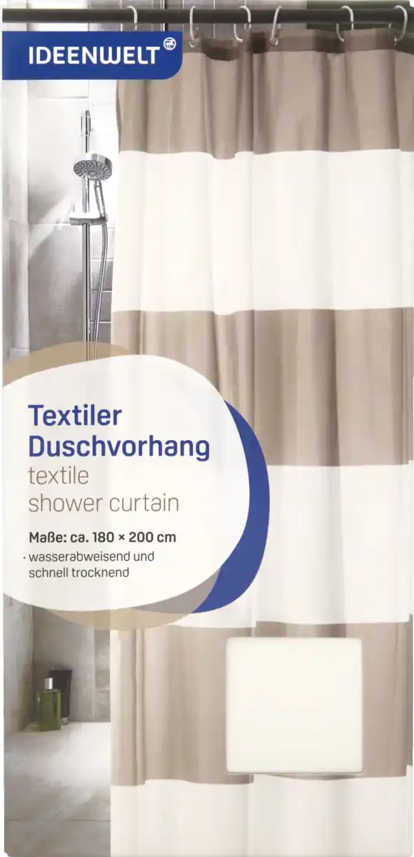 Bild 1 von IDEENWELT Duschvorhang Streifen/Uni sortiert