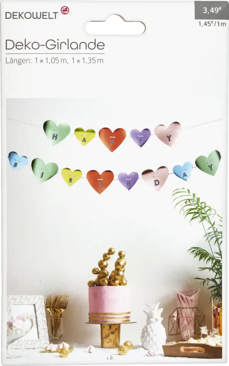 Bild 2 von DEKOWELT Girlande Herzen
