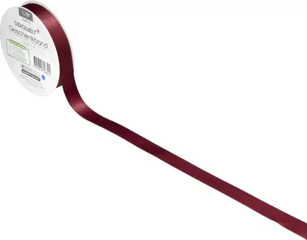 Bild 2 von DEKOWELT Geschenkband Doppelsatin bordeaux, 7 m