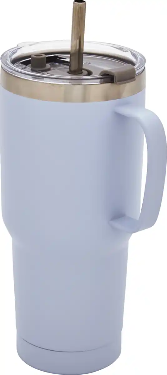 Bild 1 von IDEENWELT Thermobecher m. Strohhalm blau/rosa 600m