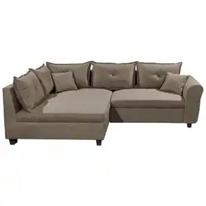 Livetastic Ecksofa, Braun, Textil, 3-Sitzer, Füllung: Schaumstoffflocken,Schaumstoffflocken, Ottomane links, L-Form, 252x175 cm, Made in EU, Schlafen auf Sitzhöhe, Rücken echt, Wohnzimmer, Sofas &
