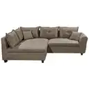 Bild 1 von Livetastic Ecksofa, Braun, Textil, 3-Sitzer, Füllung: Schaumstoffflocken,Schaumstoffflocken, Ottomane links, L-Form, 252x175 cm, Made in EU, Schlafen auf Sitzhöhe, Rücken echt, Wohnzimmer, Sofas &
