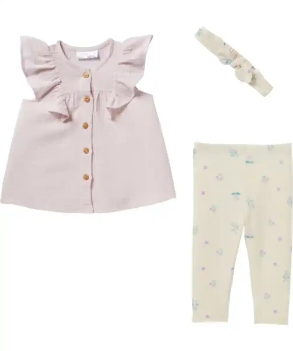 Bild 1 von Stirnband + Musselin-Bluse + Leggings, helllila