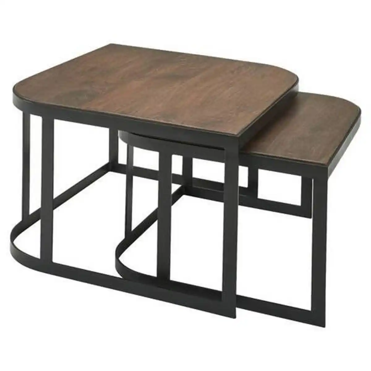 Bild 1 von Mid.you Couchtischset, Dunkelbraun, Holz, 2-teilig, Mangoholz, massiv, quadratisch, eckig, 60x40x60 cm, Wohnzimmer, Wohnzimmertische, Satztische