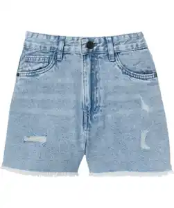 Shorts mit Häkeltasche, jeansblau hell ausgewaschen