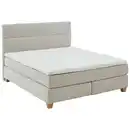 Bild 1 von Beldomo - Sleep Boxspringbett, Beige, Textil, Buche, massiv, H3, 7-Zonen, Höhe ca. 21 cm, 160x200 cm, gepolstertes Kopfteil, Stoffauswahl, Topper durchgehend, in verschiedenen Größen erhältlich,