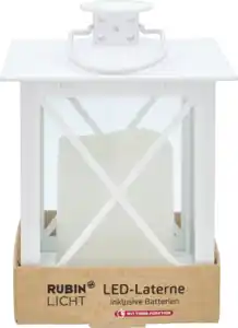 RUBIN LICHT LED Laterne weiss beige