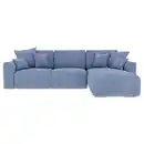 Bild 1 von Carryhome Ecksofa, Hellblau, Textil, 3-Sitzer, Ottomane rechts, L-Form, 293x195 cm, Stoffauswahl, Liegefunktion, seitenverkehrt erhältlich, Rücken echt, Wohnzimmer, Sofas & Couches, Wohnlandschafte