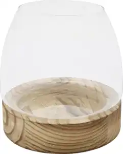 RUBIN LICHT Glaswindlicht Holz groß