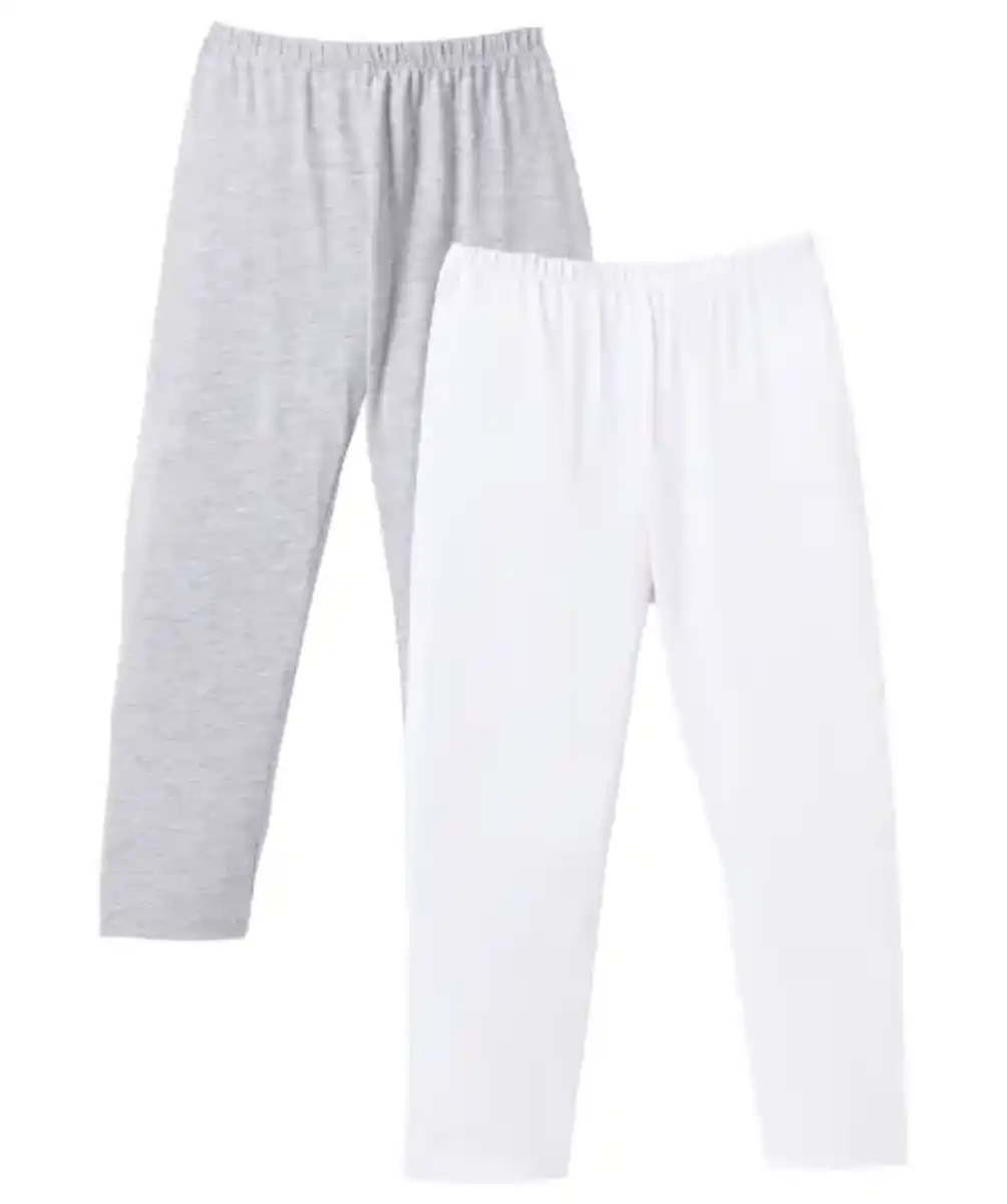 Bild 1 von Leggings in Caprilänge, grau melange/weiß
