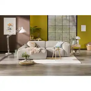 Mid.you Ecksofa Hannah, Creme, Textil, 2-Sitzer, Ottomane links, L-Form, 252x170 cm, Made in EU, Wohnzimmer, Sofas & Couches, Wohnlandschaften, Ecksofas