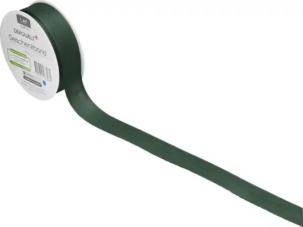 Bild 2 von IDEENWELT Geschenkband matt tannengrün, 5 m