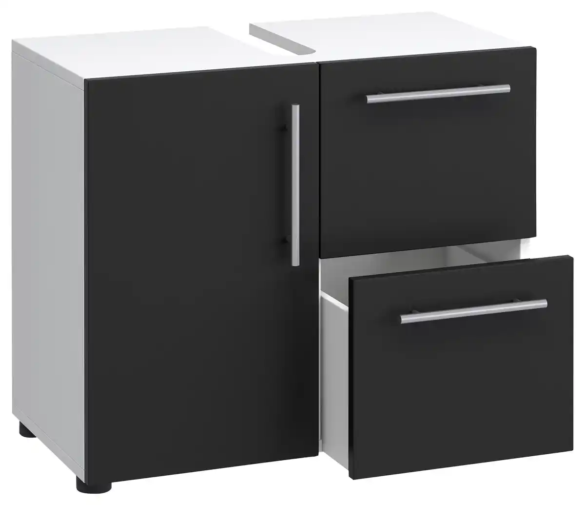 Bild 1 von Waschbeckenunterschrank Flandu ca. 61 cm Schwarz/Weiß, Schwarz