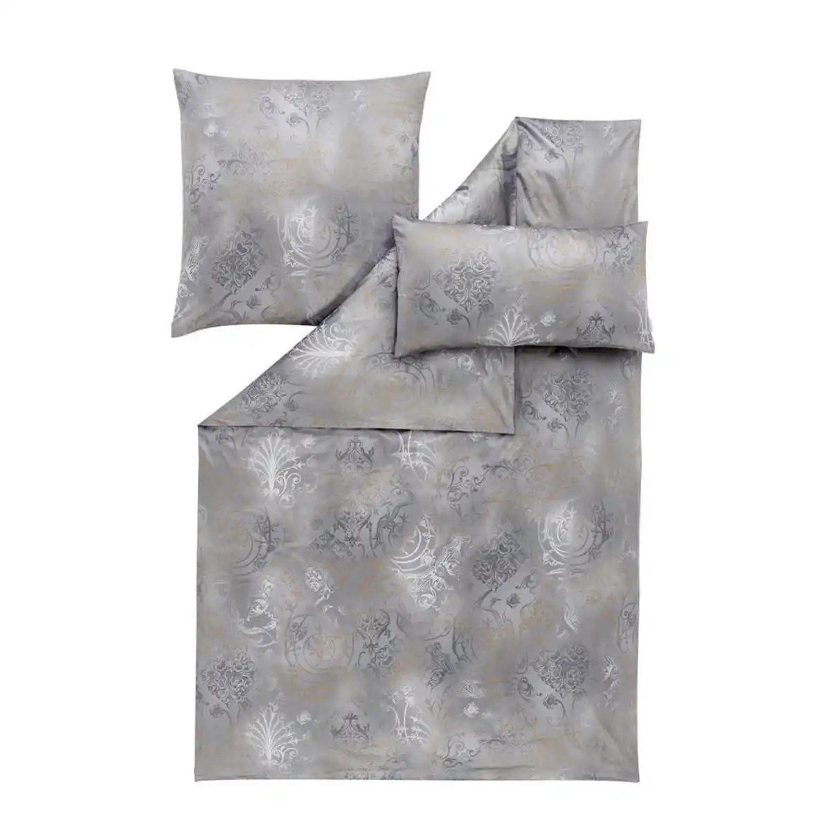 Bild 1 von Estella Bettwäsche Svizzera, Grau, Textil, Ornament, 135x200 cm, Oeko-Tex® Standard 100, pflegeleicht, atmungsaktiv, hautfreundlich, Schlaftextilien, Bettwäsche, Bettwäsche, Satin-Bettwäsche