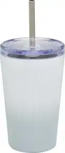 IDEENWELT Thermobecher geriffelt Strohhalm 500 ml