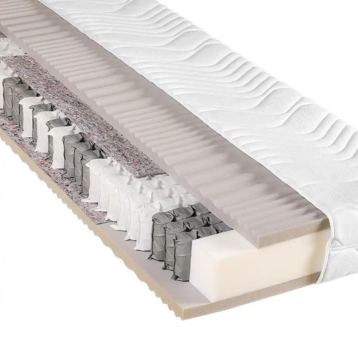 Bild 1 von Visionight Taschenfederkernmatratze, Weiß, Textil, H3, Füllung: Polyester, rechteckig, 80x200 cm, Fkt, Made in Germany, Oeko-Tex® Standard 100, Härtegradauswahl, Bezug abnehmbar/waschbar, für Ha