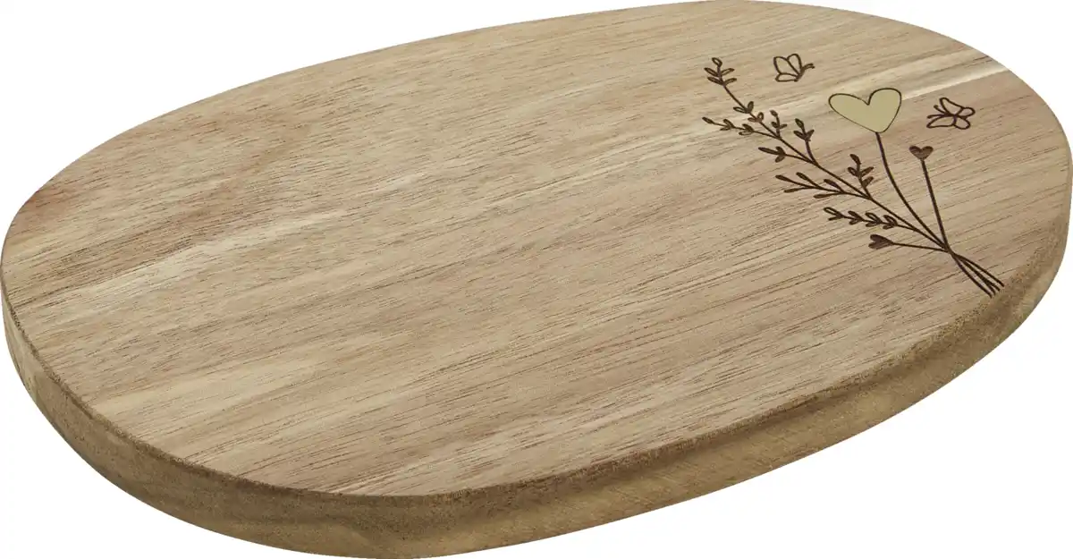 Bild 1 von DEKOWELT Holztablett Blumen Herz