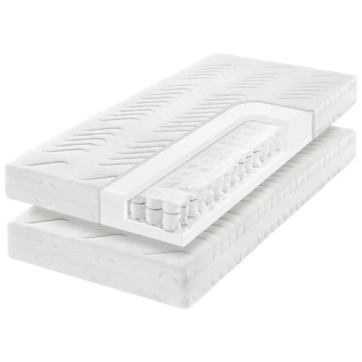 Bild 1 von Sleeptex Matratzenset, 2-teilig, H4, Höhe ca. 19 cm, 180x200 cm, Made in Germany, Oeko-Tex® Standard 100, Härtegradauswahl, Bezug abnehmbar/waschbar, Ober- und Unterseite versteppt, wendbar, optim