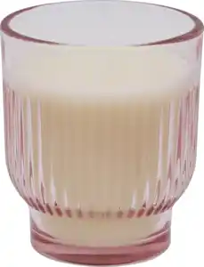 RUBIN LICHT 1-Docht Rillenduftglas mit Fuß rosa