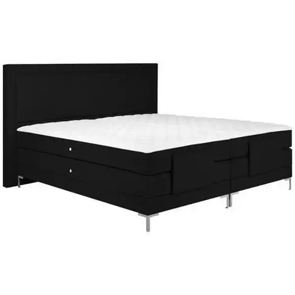 Bild 1 von Welnova Boxspringbett, Schwarz, Textil, H3 + H4, 7-Zonen, Höhe ca. 21 cm, 160x200 cm, gepolstertes Kopfteil, in verschiedenen Größen erhältlich, Schlafzimmer, Betten, Doppelbetten