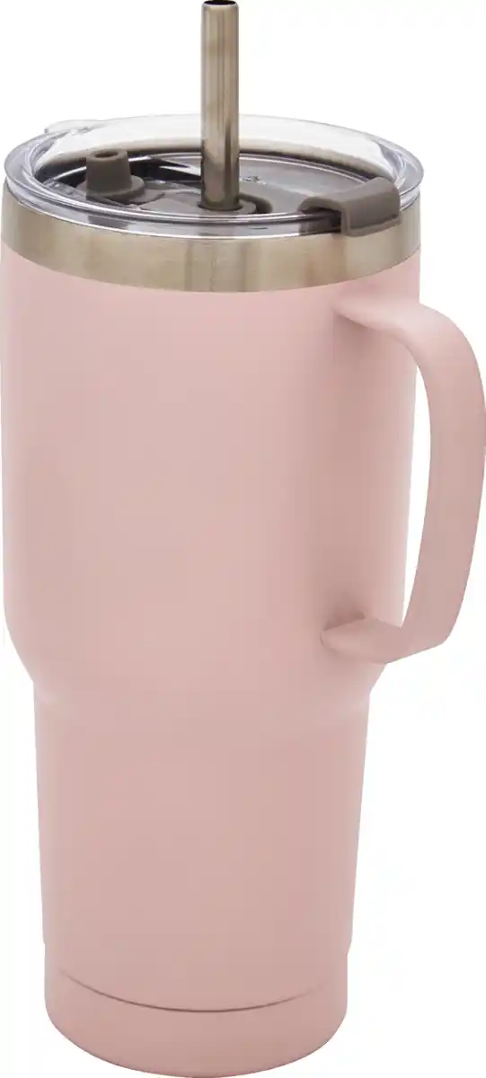 Bild 2 von IDEENWELT Thermobecher m. Strohhalm blau/rosa 600m