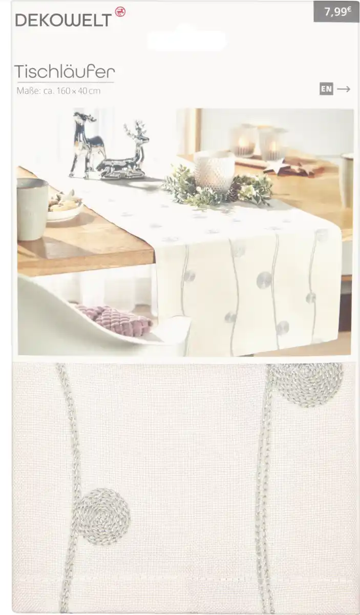 Bild 1 von IDEENWELT Tischläufer Kugelkette silber/gold