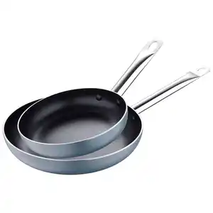 Xxxl Pfannenset, Grau, Metall, 2-teilig, rund, Lfgb, hitzebeständige Griffe, backofengeeignet, rostfrei, antihaftbeschichtet, energiesparend, Kochen, Pfannen, Pfannensets
