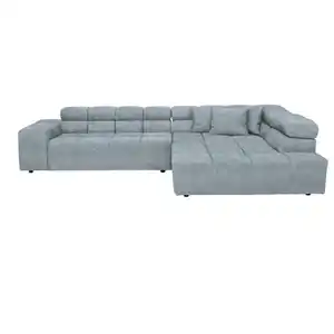 Hom`in Ecksofa, Hellblau, Textil, 4-Sitzer, Füllung: Schaumstoff, Ottomane rechts, L-Form, 317x213 cm, Blauer Engel, Goldenes M, Oeko-Tex® Standard 100, DGM-Klimapakt, Typenauswahl, Lederauswahl, S
