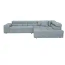 Bild 1 von Hom`in Ecksofa, Hellblau, Textil, 4-Sitzer, Füllung: Schaumstoff, Ottomane rechts, L-Form, 317x213 cm, Blauer Engel, Goldenes M, Oeko-Tex® Standard 100, DGM-Klimapakt, Typenauswahl, Lederauswahl, S