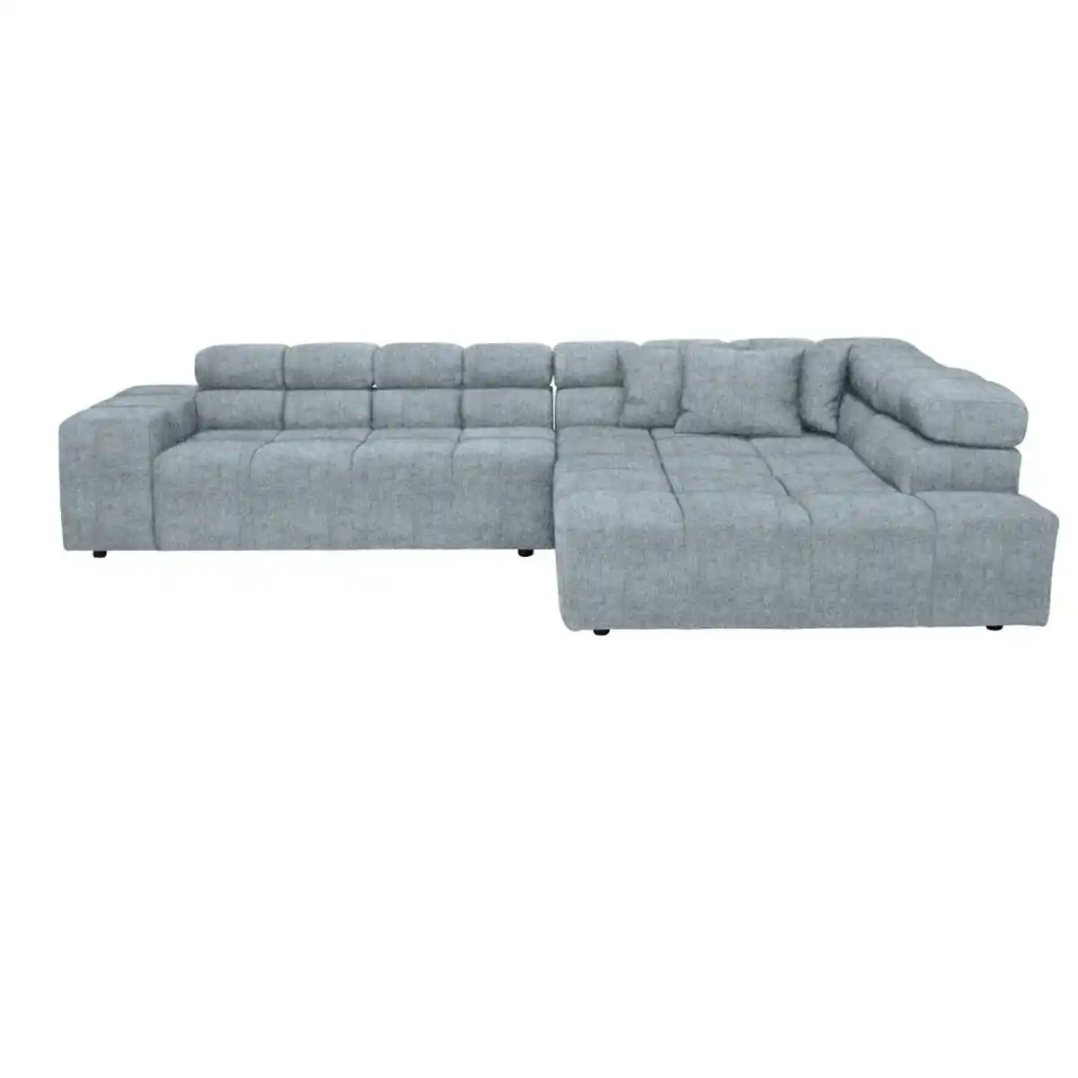 Bild 1 von Hom`in Ecksofa, Hellblau, Textil, 4-Sitzer, Füllung: Schaumstoff, Ottomane rechts, L-Form, 317x213 cm, Blauer Engel, Goldenes M, Oeko-Tex® Standard 100, DGM-Klimapakt, Typenauswahl, Lederauswahl, S