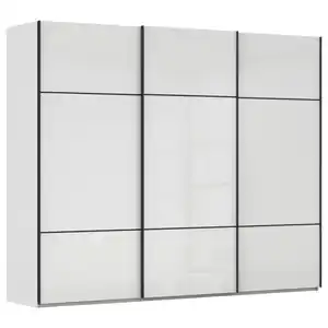 Novel Schwebetürenschrank, Grau, Weiß, Holzwerkstoff, 9 Fächer, 301x223x68 cm, Typenauswahl,  umfangreiches Zubehör erhältlich, in verschiedenen Größen und Holzdekoren erhältlich, Schlafzimme