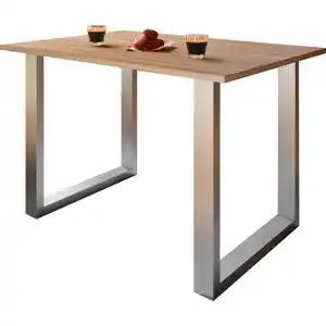 Mid.you Schreibtisch, Silber, Sonoma Eiche, Holzwerkstoff, Kufe, 110x76x50 cm, Arbeitszimmer, Schreibtische, Bürotische