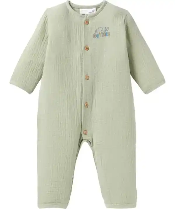 Bild 1 von Newborn Musselin-Strampler, hellgrün