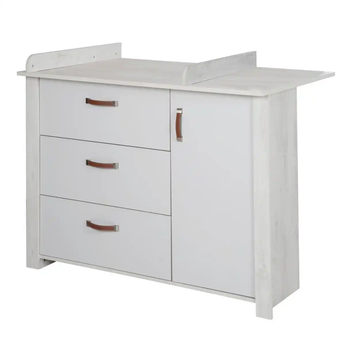 Bild 1 von Roba Wickelkommode Mila, Grau, Textil, 1 Fächer, 3 Schubladen, 126x98.5x75 cm, Babymöbel, Wickelkommoden & Zubehör, Wickelkommoden