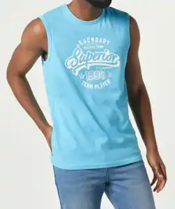Tanktop mit Schriftzug, aqua