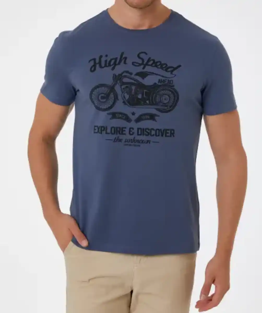 Bild 1 von T-Shirt mit Print, blau