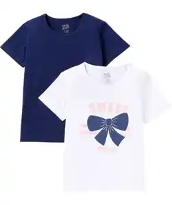 T-Shirts Schleifenmotiv, weiß/dunkelblau