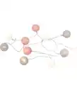 Bild 1 von LED-Lichterkette mit Baumwollkugeln, rosa