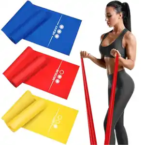 Haquno Fitnessband 3er-Set Theraband Gymnastikband Lang Fitnessbänder Widerstandsbänder in 3 Stärke, Resistance Band Trainingsband für Crossfit, Muskelaufbau, Yoga, Pilates für Männer und Fraue