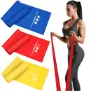 Bild 1 von Haquno Fitnessband 3er-Set Theraband Gymnastikband Lang Fitnessbänder Widerstandsbänder in 3 Stärke, Resistance Band Trainingsband für Crossfit, Muskelaufbau, Yoga, Pilates für Männer und Fraue