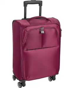 Bordeauxfarbener Stoff-Trolley, bordeaux