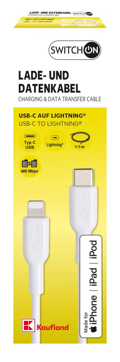 Bild 1 von SWITCH ON® Daten- und Ladekabel USB-C auf Lightning