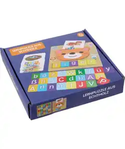 Lernpuzzle aus Echtholz, dunkelblau