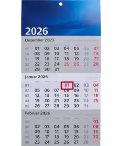 Wandkalender 2026, blau