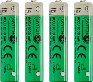 SWITCH ON® Micro-NiMH-Akkus (AAA), 4-St.-Packg.
